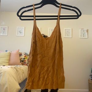 Anthropologie- ribbed cinched hem tank